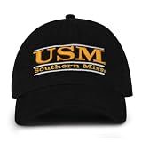 The Game Split Bar Design Trucker Mesh Hat, Black, Adjustable, Southern Mississippi Golden Eagles