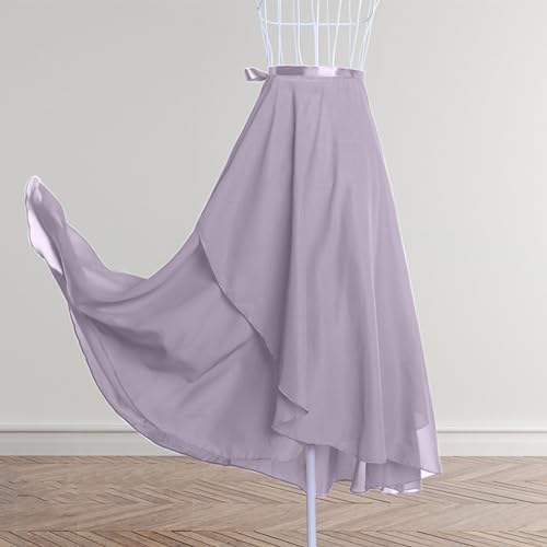 Ballet Skirts for Women Fashion Long Wrap Chiffon Party Skirt Casual Sheer Dance Costumes High Waist Beach Skirt Purple — view 2