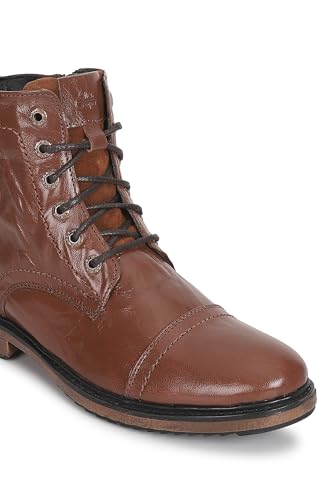 Image of Allen Cooper Crumbled Leather Boots For Men