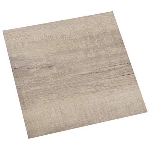 vidaXL 55x PVC-Fliesen Selbstklebend Vinyl-Fliesen Vinylboden Bodenbelag Laminat Dielen Fußboden Laminatboden Fliese Wohnzimmer 5,11m² Taupe