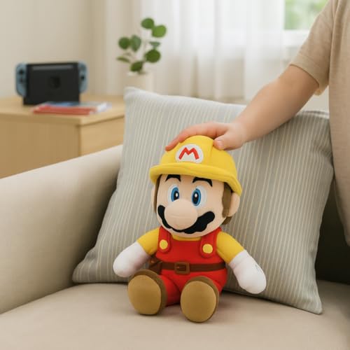 Nintendo Super Mario Maker 2 Plüschfigur 25cm - Offiziell Lizenzierte Kuscheltier für Kinder und Sammler - Weicher Plüsch Spielzeug - Hochwertige Verarbeitung
