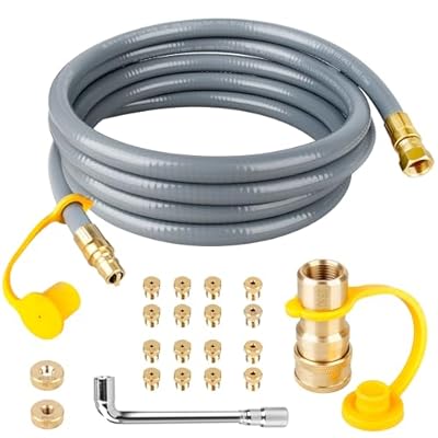 FATCANMA Propane to Natural Gas Conversion Kit for Blackstone 28"/36" Griddle, Rangetop Combo, Tailgater & Single Burner Rec Stove - 10FT 3/8" Natural Gas Hose with Quick Connect Fitting