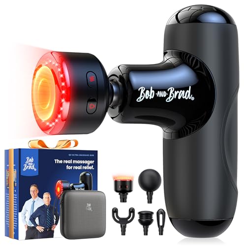 BOB AND BRAD Q2 Ultra Mini Massage Gun with Red Light Infrared Heating Head,...