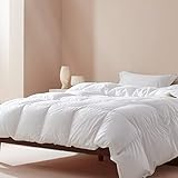 zzlamb All Season Warm Feather Down Comforter Lightweight Duvet Insert for King Bed, Durable Down...