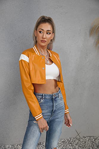 Women Leather Jackets-Faux Motorcycle Cropped Moto Biker Coat Short Lightweight PU Leather Bomber Jacket Women2