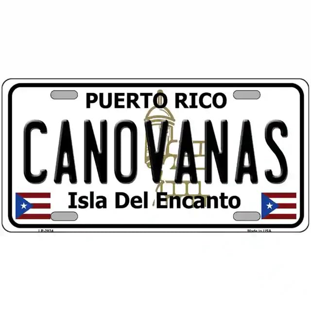 Canovanas Puerto Rico Metal License Plate Car Decor (White)
