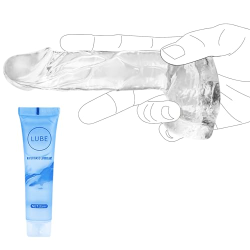 4.3 in Realistic Suction Cup Dildo, Hands-Free Thrusting Sex Toy for Beginners, Small Anal Dildo for Women & Men, Adult Sex Toys for Couples (Transparently)