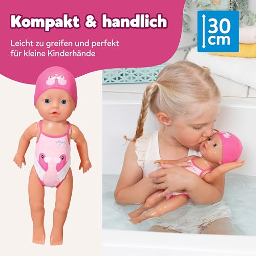 BABY born My First Swim Girl, Aufzieh-Badepuppe, wasserfest, funktioniert ohne Batterien, 30 cm große Puppe, 834060 Zapf Creation, Rosa – Bild 7