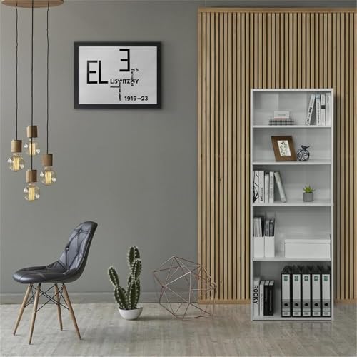 Image of FURINNO Wright 5-Shelf Bookcase, Soft White