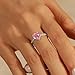Dainty Pink Cubic zirconia Heart Ring for Women 925 Sterling Silver Wedding Promise Ring Heart Shaped Pink Diamond Statement CZ Eternity Graduation Engagement Rings Ladies Fashion Classic Jewelry Gift (Silver, 6)