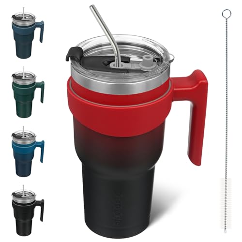Image of BJPKPK 30 oz Tumbler with Handle & Straw, Insulated Stainless Steel Mug