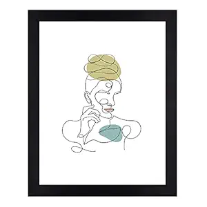 Interio Crafts Modern Art Abstract Wall Framed Poster, Minimalist Frame Art for Living Room, Bedroom, Kitchen, Office Wall Decor, Synthetic Wood, 13 X 10 Inches (Style 8)