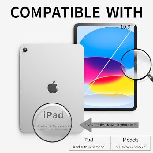 Piznernico Trifold Case for iPad 11th Generation A16 Chip 2025, Slim iPad 10th Generation Case A14 10.9" 2022, Lightweight Shockproof Clear Transparent Back Cover, Composition Book by Piznernico - Image 2