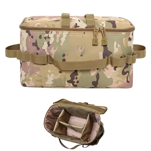 Gran organizador portátil con cremallera para picnic - Bolsa organizadora para camping - Utensilios de cocina - impermeable al aire libre para utensilios | barbacoa, excursión y versatilidad de