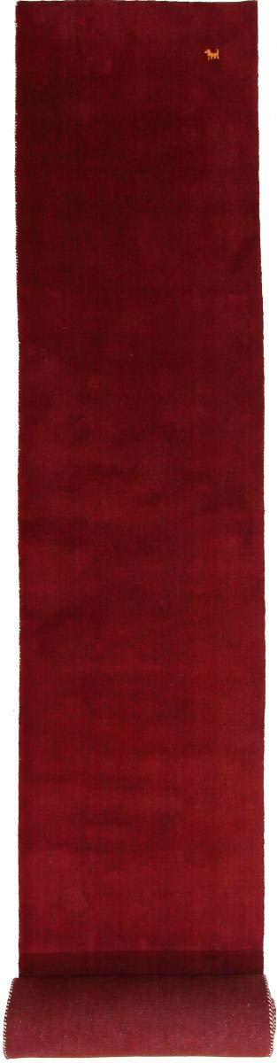 Tapis oriental Loom Gabbeh rouge pour réchauffer un couloir sombre 350x86