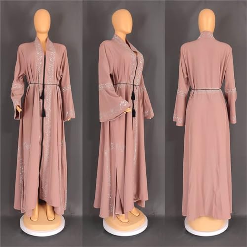 Cardigan abayas fluide avec coupe style dubaïote et manches évasées amples