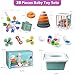 Weilim Baby Toys for 6 to 12 Months, Montessori Sensory Bins & Teething Toys, 6 in 1 Stacking Blocks, Rings, Eggs, Spinner, Crab Shape, 27 Pieces, Ages 6-36 Months