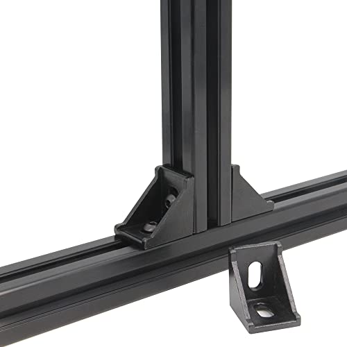 Zeberoxyz 10PCS 3030 Corner Bracket Black Right Angle with M6 Screws 3030Series 2 Hole Aluminum Brackets for Slot 8mm Aluminum Extrusion Profile Accessories (3030 Series Black with Nut) - Image 4