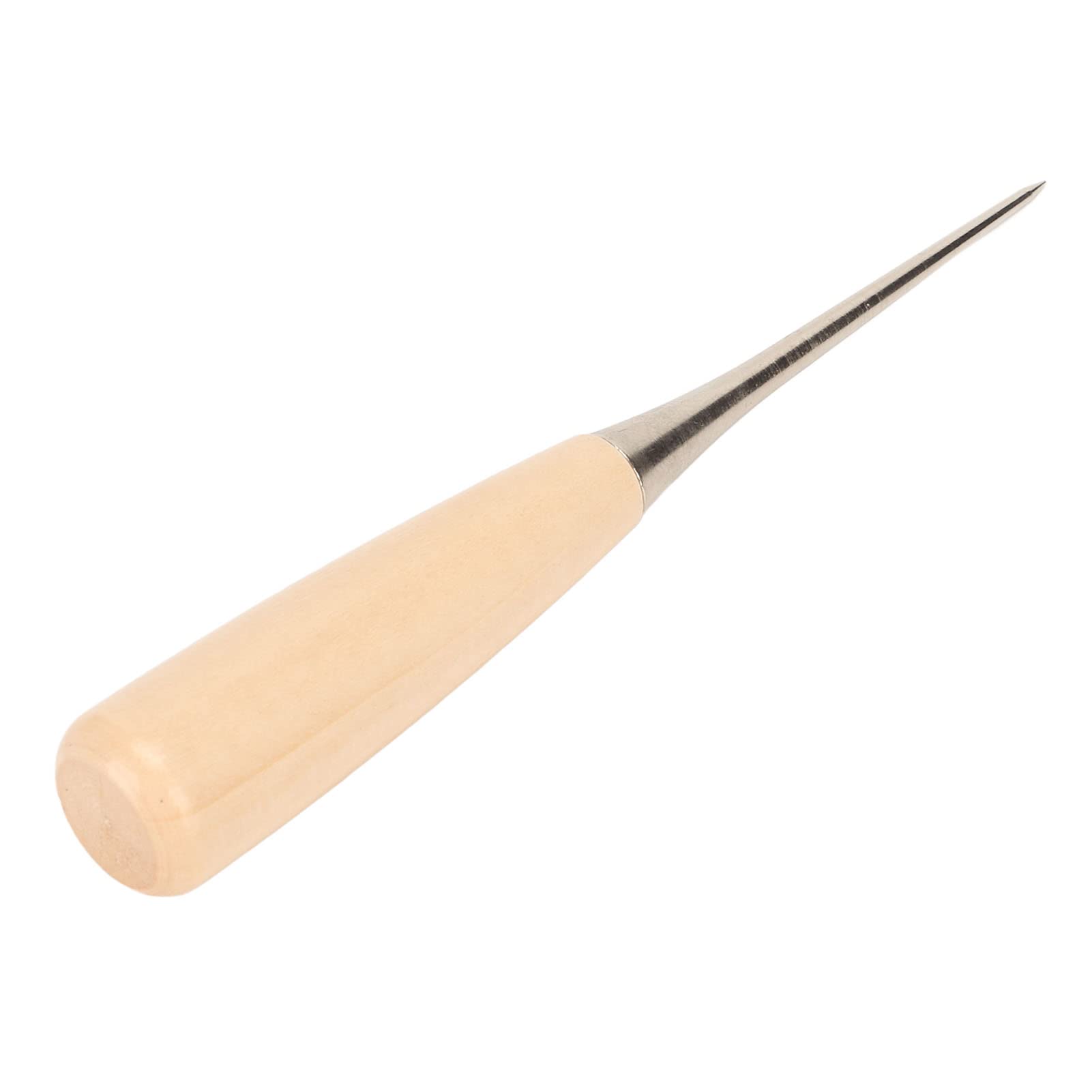 Wooden Handle Awl Punch Stainless Steel Awl for Sewing Leather DIY Book Binding Suitable Household
