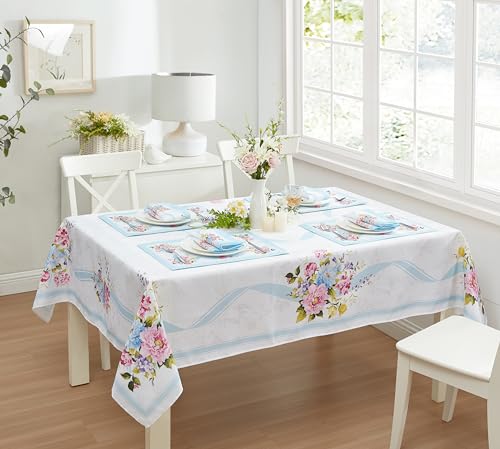 Newbridge 105932FTCXB060X084MLT Easy Care Fabric Rectangle Tablecloth thumb #1