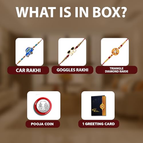 Image of Periept Golden Rakhi Thread Bracelets for Brother - Traditional Indian Festival Bands for Raksha Bandhan, Handmade Ethnic Rakhi Combo with Decorative Packaging