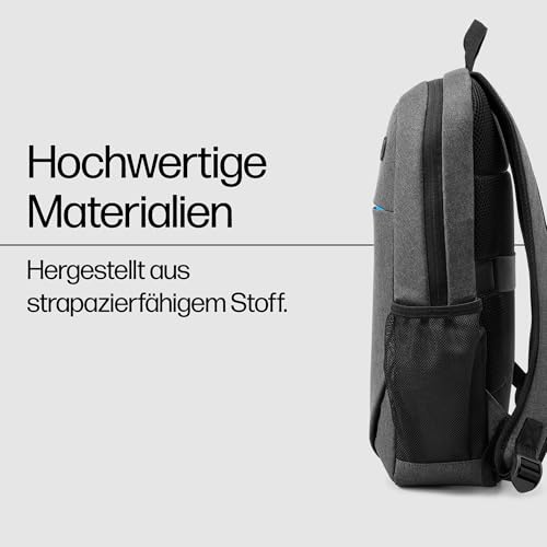 HP Prelude Laptoprucksack 15,6 Zoll – wasserabweisend, leicht & robust – Notebook Rucksack für Reisen, Business, Schule & Uni – gepolstert, mit Trolley-Gurt & Zubehörfächern – Grau