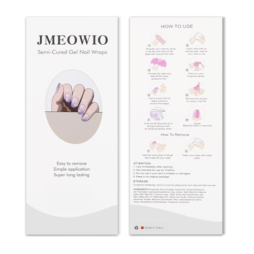 JMEOWIO Nagelfolie UV Härtend Blumen Farbverlauf UV Gel Nail Strips Nagelsticker Nagelaufkleber Nail Art Dekoration Nageldesign Zubehör