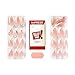 KISS imPRESS No Glue Mani Press On Nails, French, 'Glimpse', White, Medium Size, Coffin Shape, Includes 30 Nails, Prep Pad, Instructions Sheet, 1 Manicure Stick, 1 Mini File