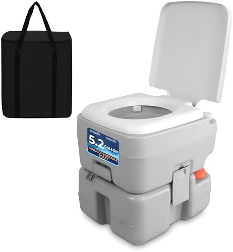 SereneLife Camping Toilet - Mobile Toilet with 20L Waste Water Ta...