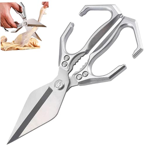 Cisilles de volaille Cisseurs de Cuisine en Acier Inoxydable en Acier Inoxydable Multifonctionnel Ciseaux Cuisine avec poignée Ergonomique pour Poulet, Viande, Fruits mer, cisaillements cuis