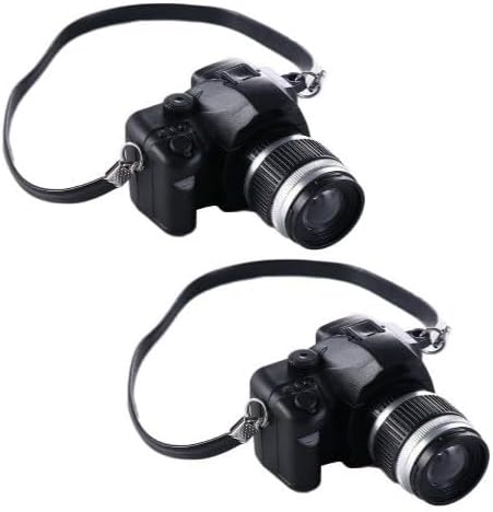 2 piezas de mini cámara a escala 14 adorno vintage modelo de cámara, cámara digital en miniatura, mini accesorios de decoración, accesorios de