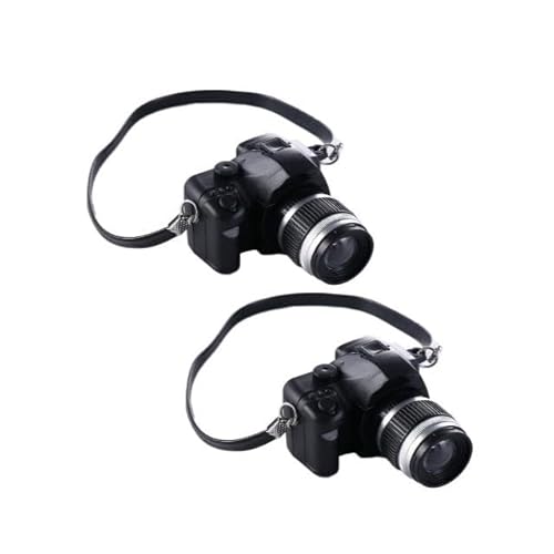 2Pcs 1:4 Scale Mini Camera Prop Ornament Vintage Camera Model, Miniature Digital Camera Mini