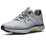 FootJoy Men's Hyperflex Golf Shoe, White/Citron/Skyway, 11 Narrow