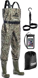 Foxelli Chest Waders – Camo Hunting & Fishing Waders for Men & Women with Boots, 2-ply Nylon/PVC Waterproof Bootfoot Waders