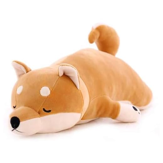 Shiba Inu Peluche Shiba Inu Étreindre Oreiller Peluche Animal Coussin Moelleux Oreillers en Peluche Chien Peluche Jouets Coussins Peluche Coussins Animaux Réalistes pour Cadeau Noël 21,6 pouce