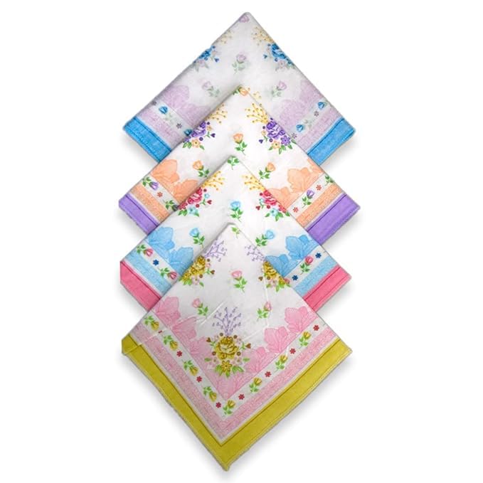 shelter 100% Pure Cotton Handkerchief Multicolor LADIES HANKEY NO.550-picture-6