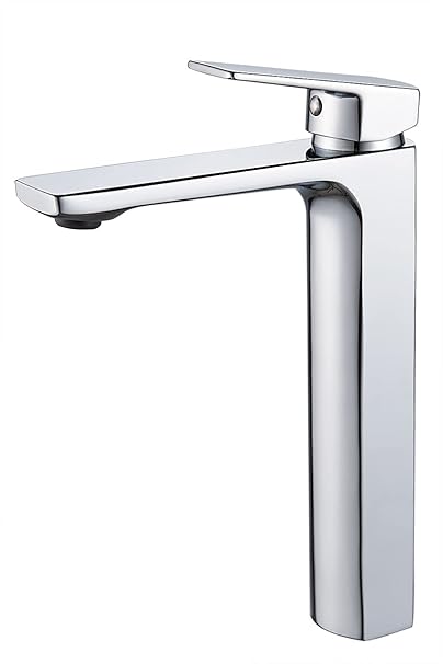 Chrome Bathroom Faucet Tall Single Handle Bathroom Vanity Sink Faucet, Rv Lavatory Vessel Faucet Basin Mixer Tap, Solid Brass 1.2 GPM