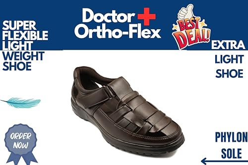 Image of Men's Orthopedic Roman Sandals | Soft Cushion Footbed | Lightweight Comfortable Anti-Skid Durable Sole | Open Toe Casual Formal Sandals for Men DASH-01
