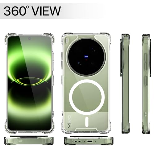 Image of Outlouders Back Cover for Vivo X300 Ultra 5G | Magnetic-Safe | Transparent PC + TPU | Shockproof Protection Bumper Case (Transparent Magnetic-Safe)