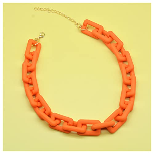 ZHIRCEKE Collar De Colgantes De Enlace Grande De Resina Vintage, Collares De Gargantilla Acrílico Collares De Cadena De Enlace De Resina Gruesa para Mujeres Joyas De Niñas,D Cover