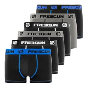 Boxer Homme Coton, Calecon Homme, Ajustement Parfait, Stretch (Lot de 6), Noir Taille XL