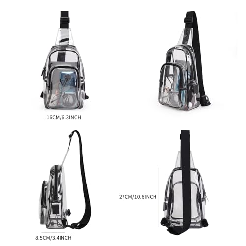 Image of TINYAT Clear Sling Bag Stadium Approved Transparent Bag Crossbody Casual Shoulder Chest Bag for Men Women,T9060