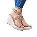 Coutgo Womens Wedge Platform Espadrille Cross Ankle Strap Slingback Open Toe Summer High Heel Casual Sandals