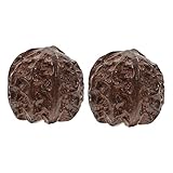 OATIPHO 2個桃核手把 木製デスク装飾品 チュア彫刻オーナメント 自然でリ