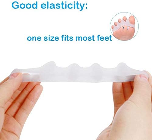 Gel Toe Separators, Toe Separators Spacers Straighteners Splint Aid Surgery Treatment, Bunion Corrector Suitable for Men and Women, Perfect Foot Care Tool (1 pair) (white)