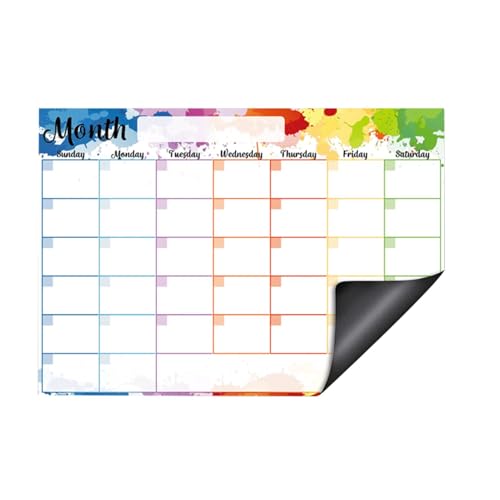 Calendario de nevera Pizarra Blanca Calendario Magnético para Frigorífico 2025 Calendario Magnético de Frigorífico, Herramienta de Planificación de Diseño Colorido para Aula, Área de Trabajo y Hogar