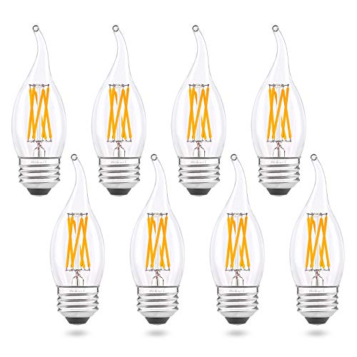Flash Sale Buy 1 get 1 AIELIT E26 Chandelier LED Light Bulbs 60 Watt Equivalent, Warm White 2700K, Dimmable (0-100%), 6W Vintage LED Candelabra Bulb for Apartment Bedoom Kitchen Table Floor Lamps Sputnik Lights, 8-Pack