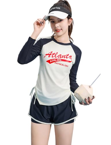 Image of KORADI Girls Swimsuits Rash Guard Swim Set Kids Two-Piece Bathing Suits Teen Swimwear Beach Shorts Sun Protection Swim Shirts