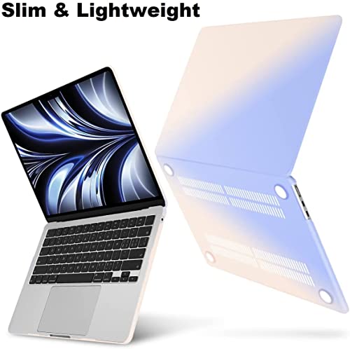 Image of Midkart Case Compatible with MacBook Air 13.6 inch M5 M4 M3 M2 Release 2026-2022 A3449 A3240 A3113 A2681 Hard Shell Cover Keyguard Dust Plugs for MacBook Air 13 inch Case, Cornflower Blue & Pink