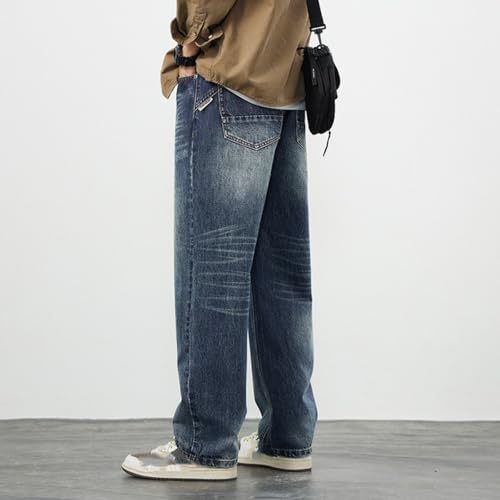 Jeans Pants Trousers Denim Spring and Autumn High Street Retro Non Stretch Nostalgic Trendy Loose Wide Leg3